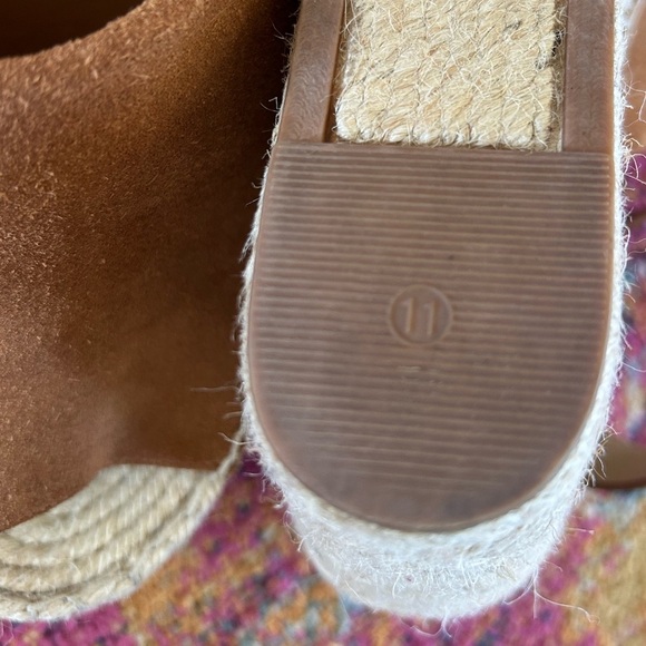 🔥Marc Fisher | Women's brown suede upper, leather heel wedge espadrille size 11 - Picture 15 of 16